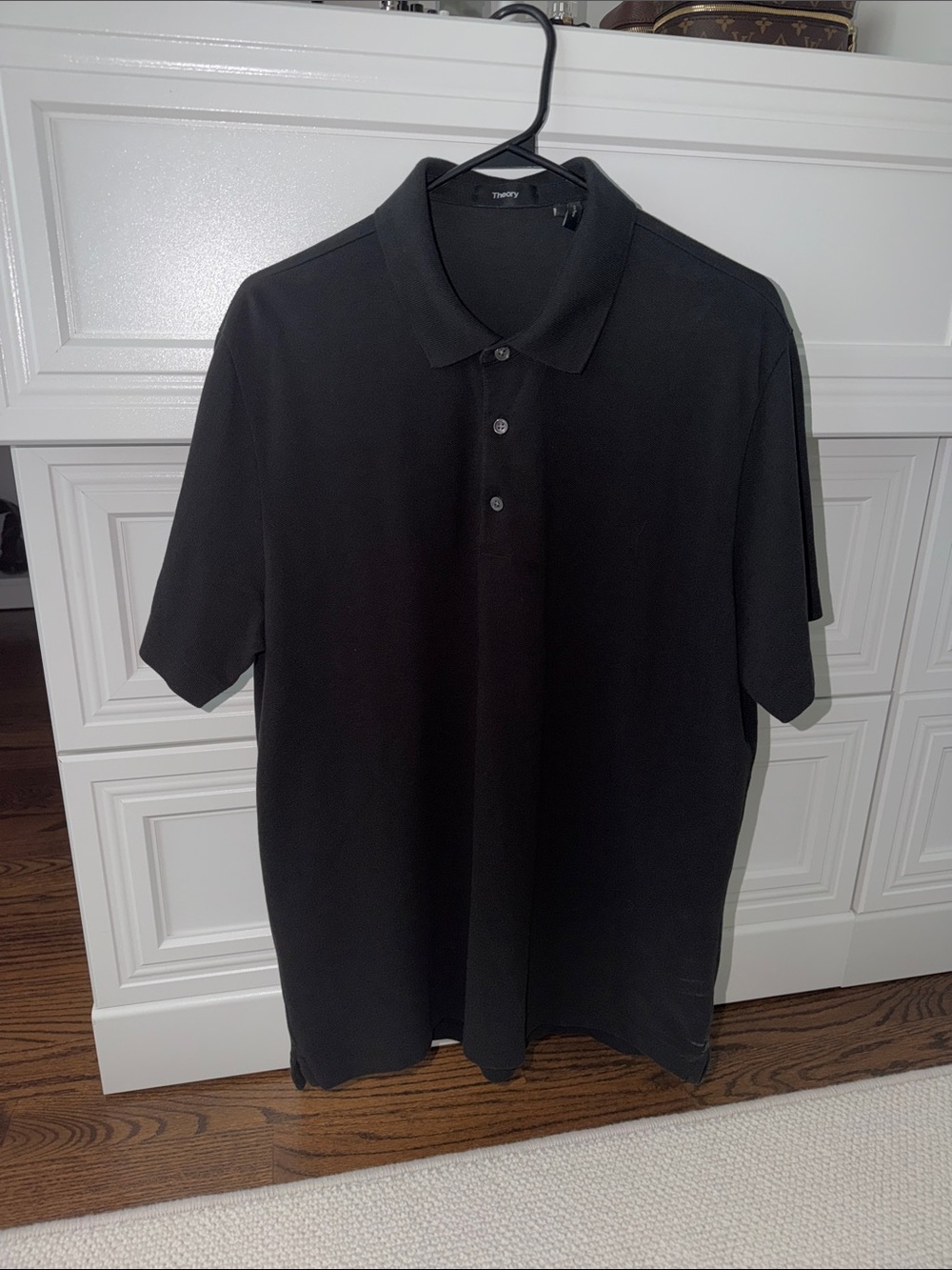 Theory Black Short-Sleeve Polo Shirt